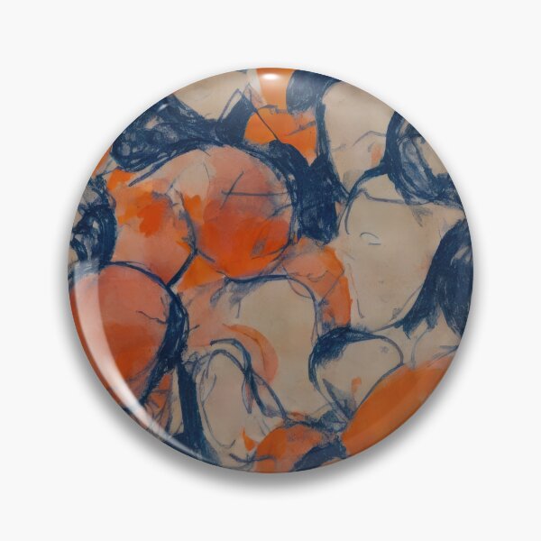 Item preview, Oranges and Blue Lined Figures on Cream Background designed and sold by bryanchvzz.