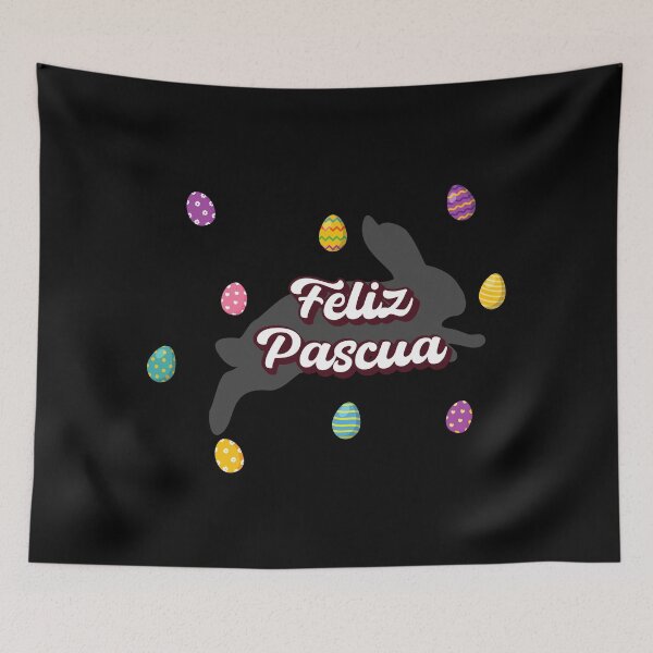 Item preview, Feliz Pascua Happy Easter Spanish text - running easter bunny - hip hop bunny designed and sold by ALLURE-minimal.