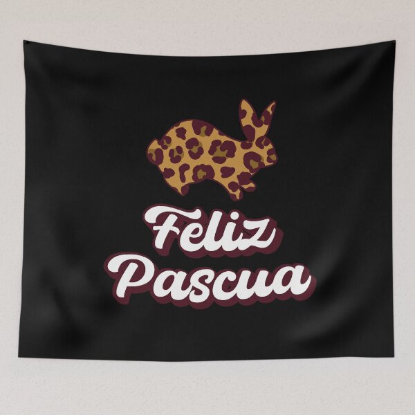 Item preview, Feliz Pascua Happy Easter Spanish text - wild easter bunny designed and sold by ALLURE-minimal.