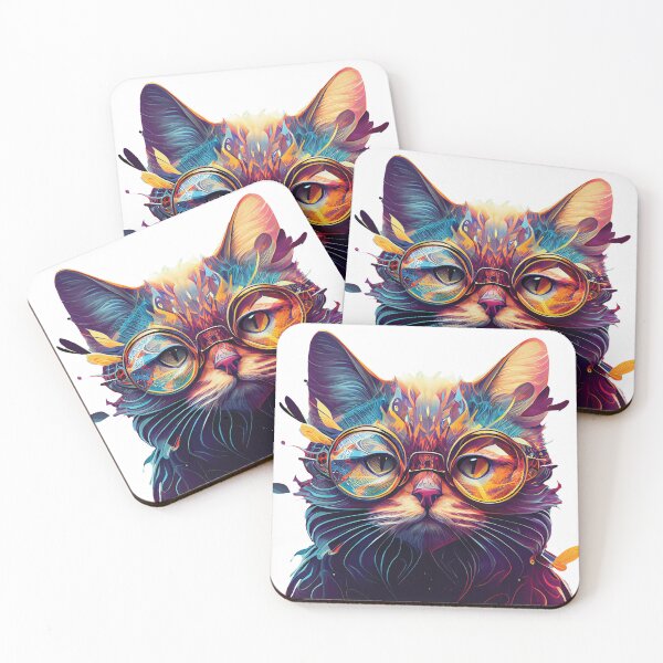 Item preview, nerdy cat designed and sold by Japandiizm.
