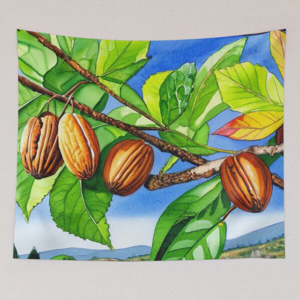 Item preview, Pecans on Branch in Watercolor | Southern Texas Georgia designed and sold by kiliteh.
