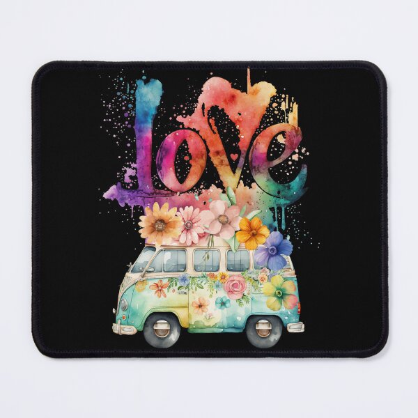 Item preview, Retro Love Floral Van designed and sold by PBJArt.