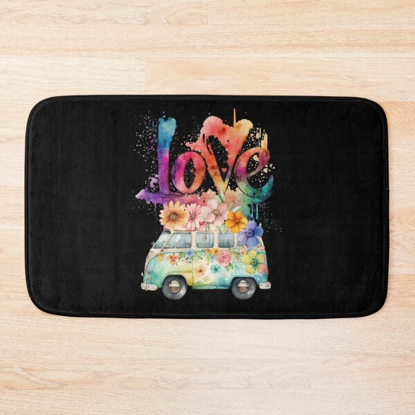 Item preview, Retro Love Floral Van designed and sold by PBJArt.