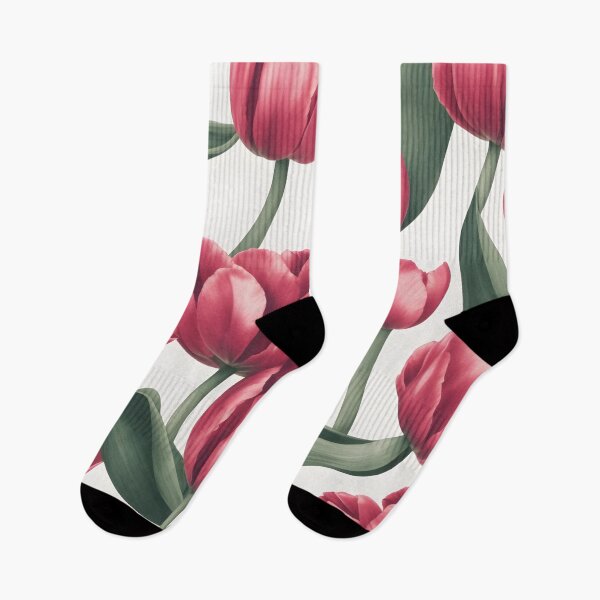 Item preview, Pink and white tulip pattern, vintage illustration designed and sold by Edith Leyster.