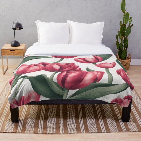 Item preview, Pink and white tulip pattern, vintage illustration designed and sold by Edith Leyster.