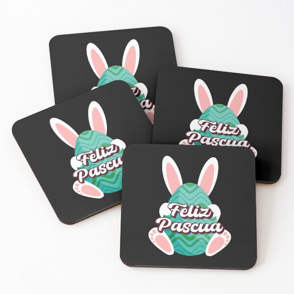 Item preview, Feliz Pascua Happy Easter Spanish text - easter bunny green easter egg designed and sold by ALLURE-minimal.
