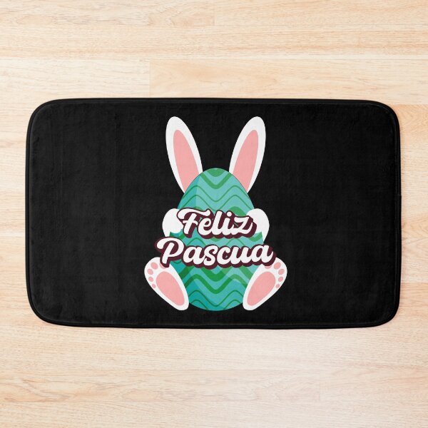 Item preview, Feliz Pascua Happy Easter Spanish text - easter bunny green easter egg designed and sold by ALLURE-minimal.