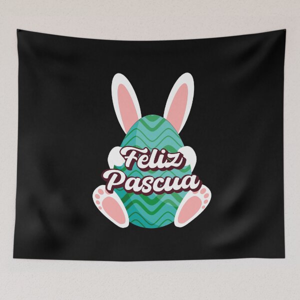Item preview, Feliz Pascua Happy Easter Spanish text - easter bunny green easter egg designed and sold by ALLURE-minimal.