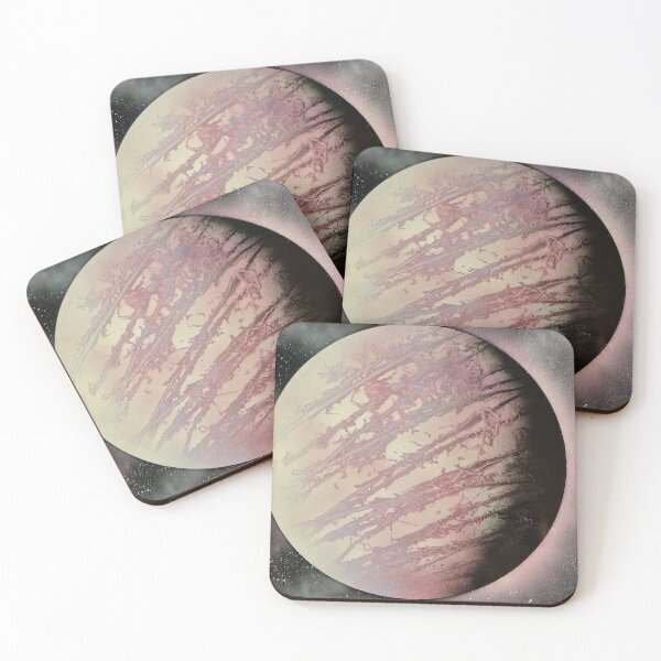 Item preview, Spray paint art pink planet designed and sold by WoodRocksArt.