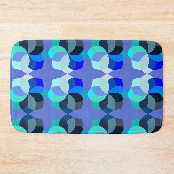 Item preview, Geometric Flowers Blue Pattern designed and sold by dealchica.