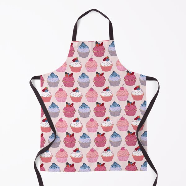 Item preview, Cupcake pattern | Cherry, Strawberry, Blueberry and Raspberry Fancy Cupcakes on Pink designed and sold by Lindsay Marie Patterns.