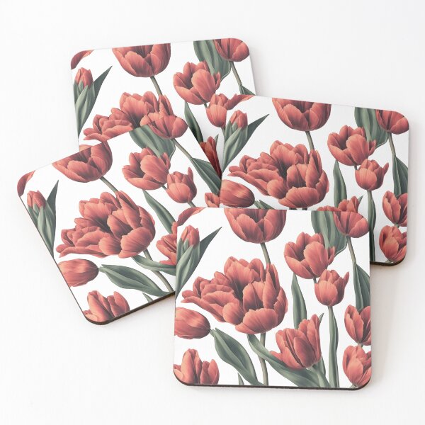 Item preview, Red tulips pattern designed and sold by Edith Leyster.