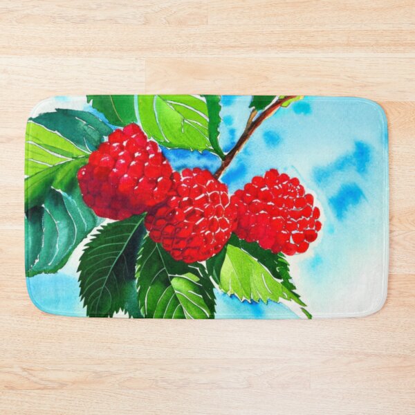 Item preview, Red Rasperries on Branch with Leaves designed and sold by kiliteh.