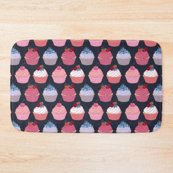 Item preview, Cupcake pattern | Cherry, Strawberry, Blueberry and Raspberry Fancy Cupcakes on Dark Aesthetic designed and sold by Lindsay Marie Patterns.