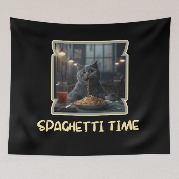 Item preview, Cat Eating Spaghetti designed and sold by Cute-Jory-Store.