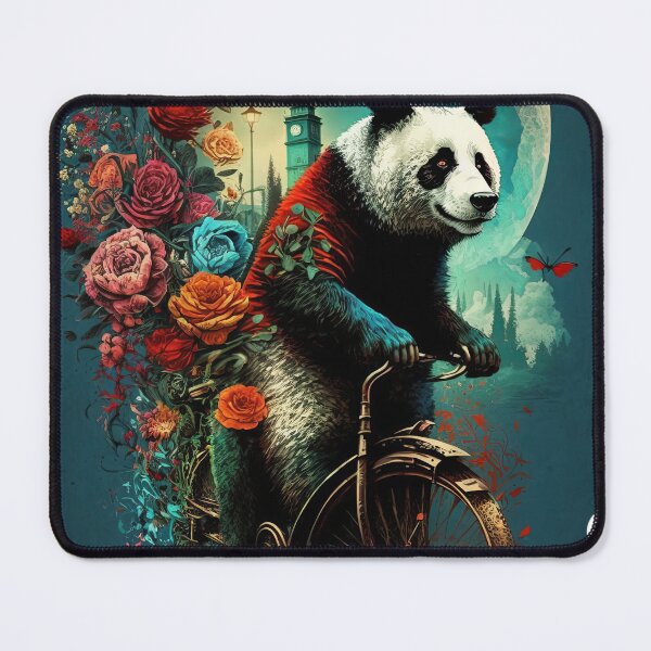 Item preview, Panda Bear Riding A Bicycle designed and sold by wildcrazylove.