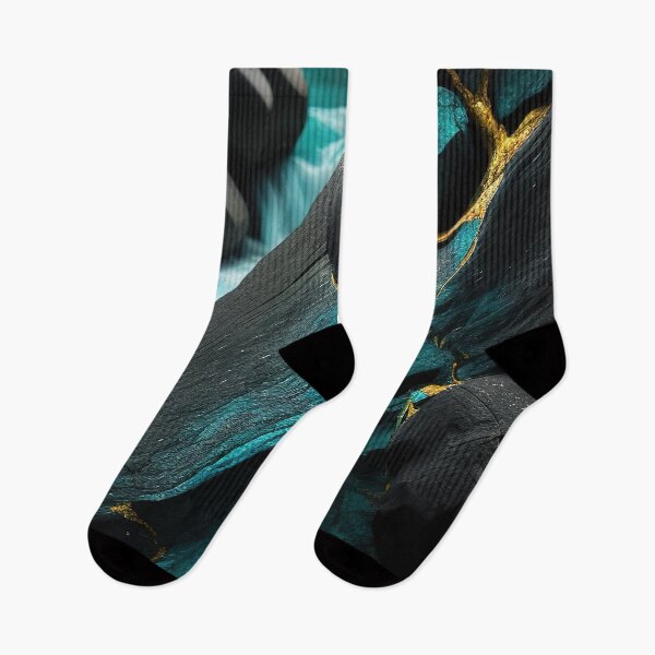 Item preview, Blue turquoise river streaming through black gold marble designed and sold by RK - Shop.