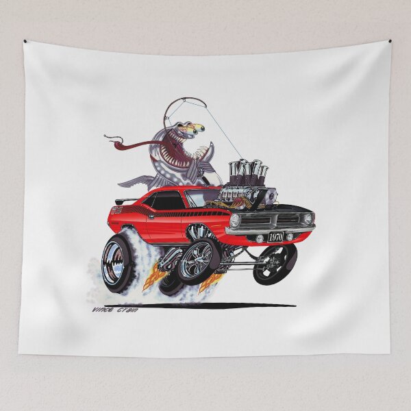 Item preview, Vince Crain High Octane Art FISHTAILIN 1970 red AAR designed and sold by vincecrain.