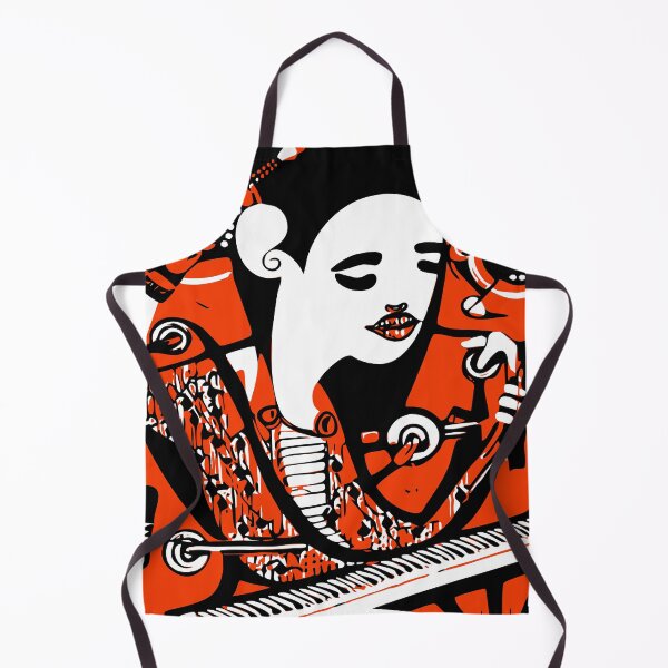 Item preview, "Melodious Warrior: A Woman in a Black and Red Kimono Playing the Piano" designed and sold by FunnyShopGirl.