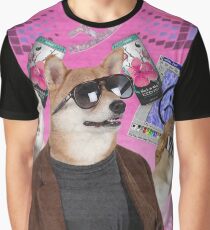 Vaporwave Dog Graphic T-Shirt
