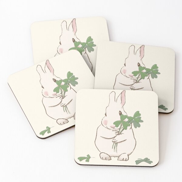 Aperçu de l'œuvre Lapin au bouquet de trèfles | Sainte Patty créée et vendue par Christina Yee | cyee.art.