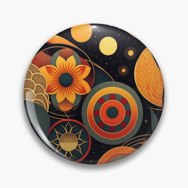 Flowers and Stars Pin