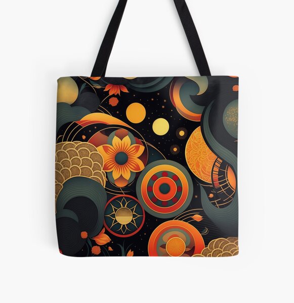 Flowers and Stars Allover-Print Tote Bag