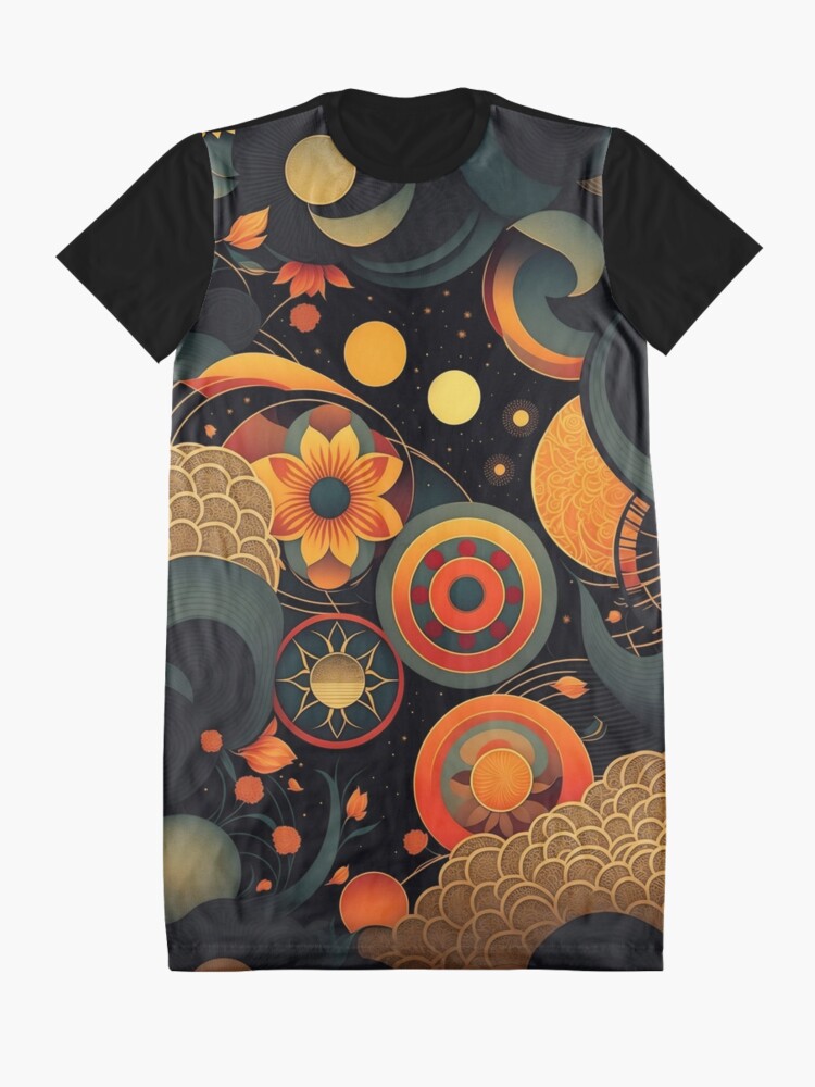 Thumbnail 3 von 5, T-Shirt Kleid, Flowers and Stars designt und verkauft von leviatansworks.