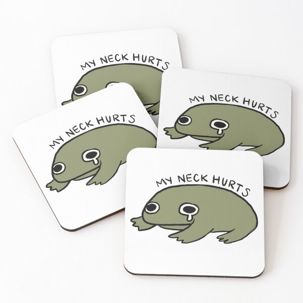 Item preview, My Neck Hurt | Cute Swamp Green Frog designed and sold by iristocat.