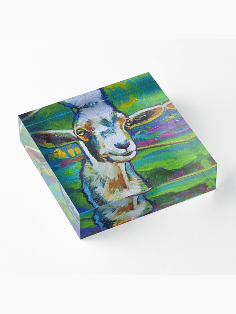 Alternate view of Theodore the Goat Acrylic Block