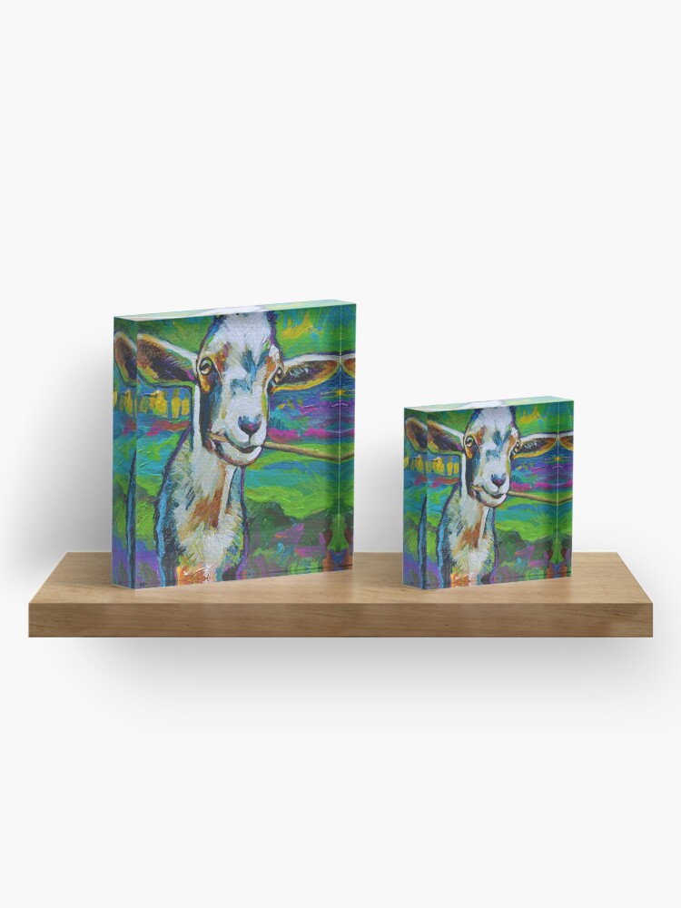 Alternate view of Theodore the Goat Acrylic Block