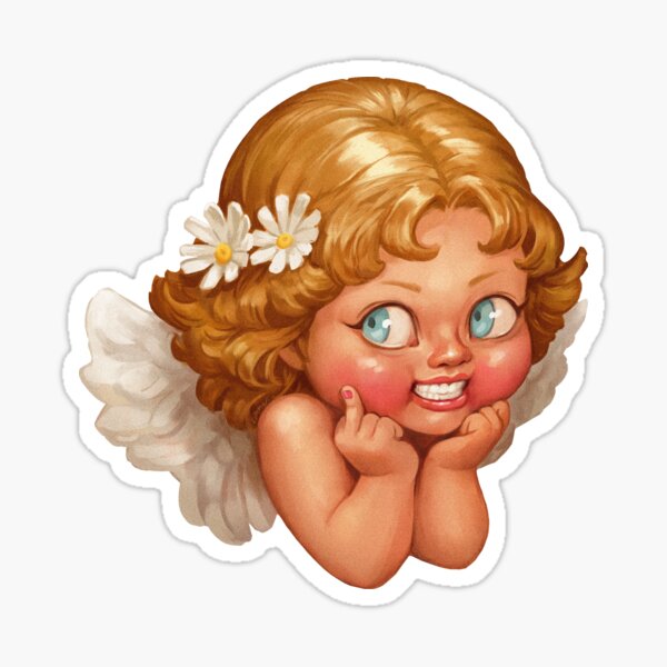 Sweet Daisies Cherub Sticker