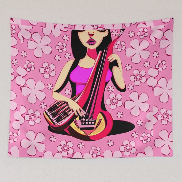 Item preview,  "Fiery Violinist in Pink Dress" designed and sold by FunnyShopGirl.