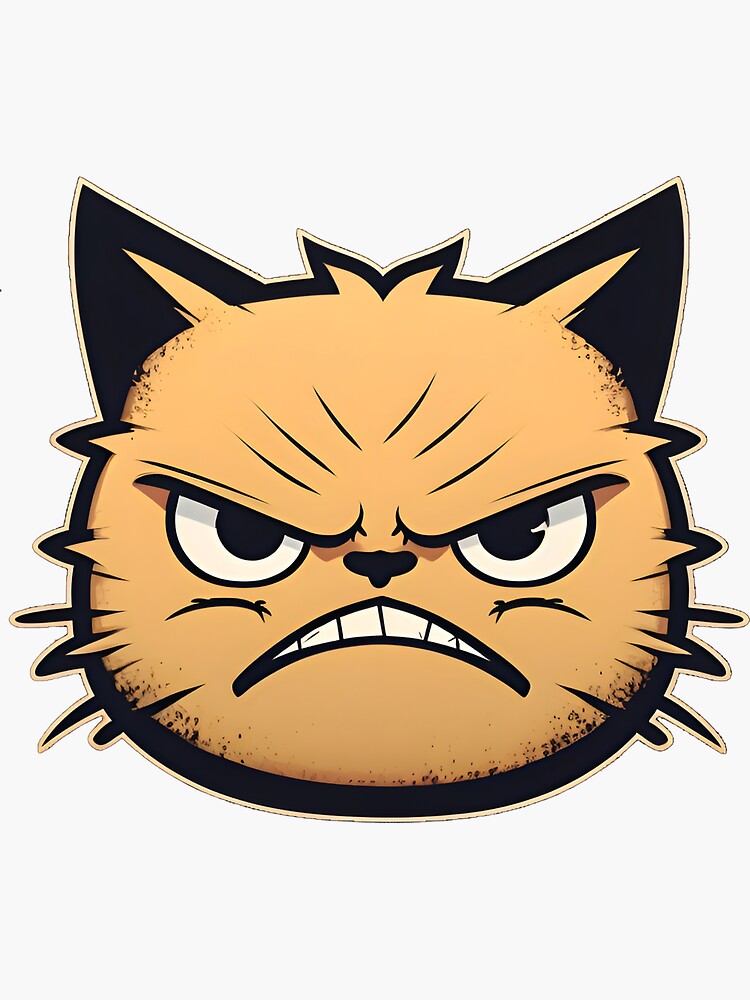 Pet Series - Cute Cat with Angry Face' Sticker