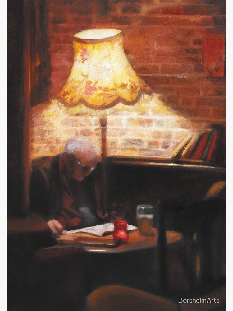 Thumbnail 3 of 3, Spiral Notebook, London Pub English Tavern Man Reading Quiet Bar Scene designed and sold by BorsheimArts.