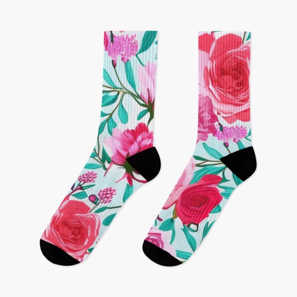Item preview, Pastel floral pattern with roses and peonies designed and sold by Girly-Universe.