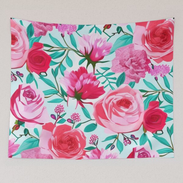 Item preview, Pastel floral pattern with roses and peonies designed and sold by Girly-Universe.