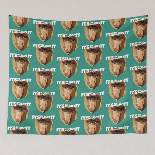 Item preview, P is for Proboscis Monkey, Proboscis Monkey Illustration – Unique Borneo Primate Wildlife Art designed and sold by PrettylittlepastelUk.