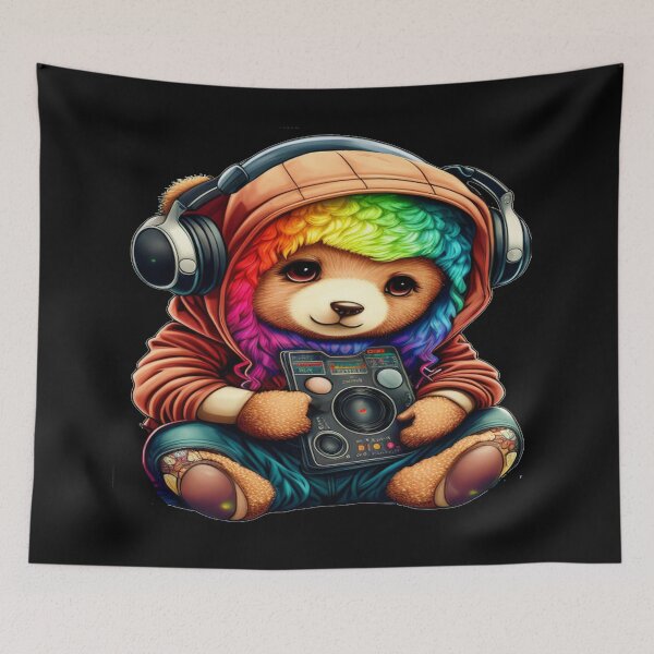 Item preview, Cute Kawaii LGBTQIA+ Pride Bear with Rainbow Fur designed and sold by Travelslightly.