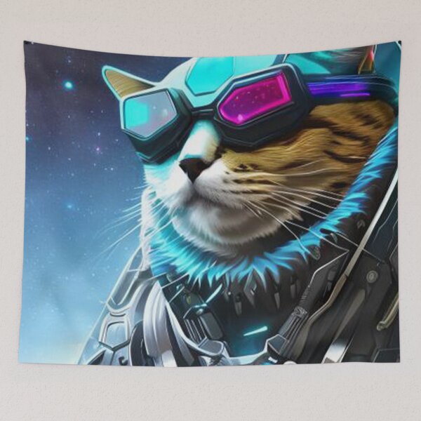 Item preview, Cyber-Feline: A Cat in a Futuristic Avatar, A Blend of Art and Science designed and sold by MoStorish.