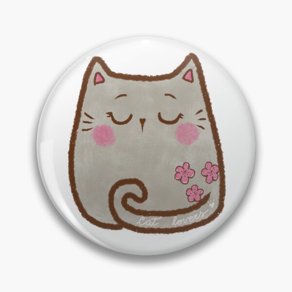 Item preview, Cat gatto neko sakura cat lovers kawaii cute grey  designed and sold by AudreyPinkStyle.