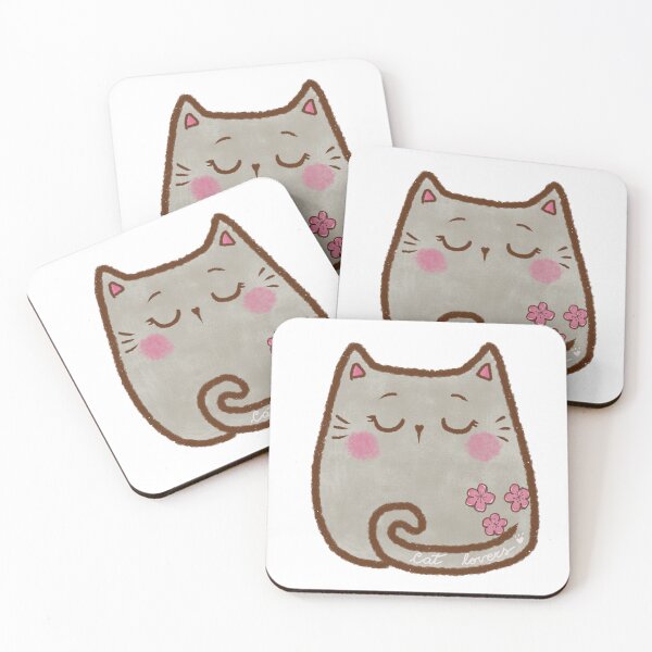 Item preview, Cat gatto neko sakura cat lovers kawaii cute grey  designed and sold by AudreyPinkStyle.