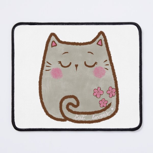Item preview, Cat gatto neko sakura cat lovers kawaii cute grey designed and sold by AudreyPinkStyle.