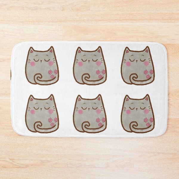 Item preview, Cat gatto neko sakura cat lovers kawaii cute grey designed and sold by AudreyPinkStyle.