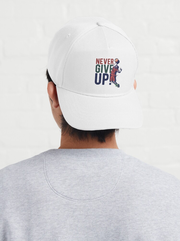 Discover never give up streetball player basketball  Cap