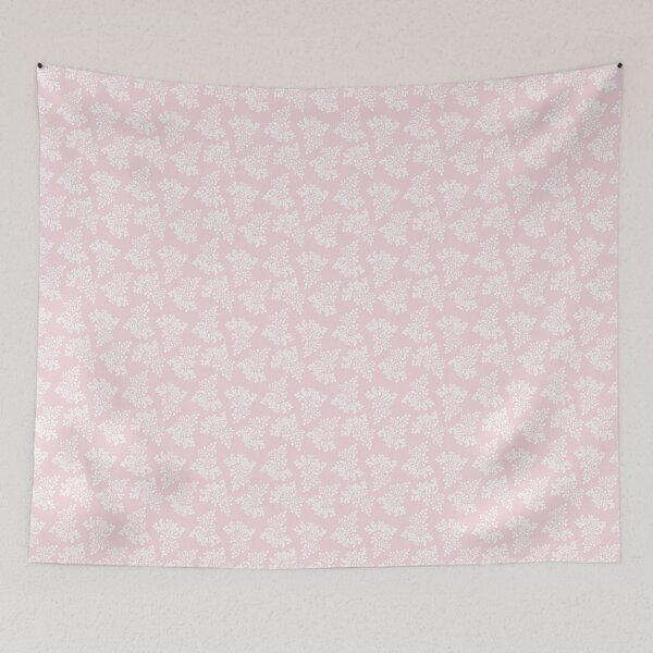 Item preview, Huckleberry Branches Pattern White Drawing on Pastel Baby Blush Pink designed and sold by Blue Daisy Studio.