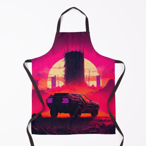 Item preview, Dystopian Cyberpunk City And Retro Futuristic Car In Synthwave Aesthetic designed and sold by Nightarcade.