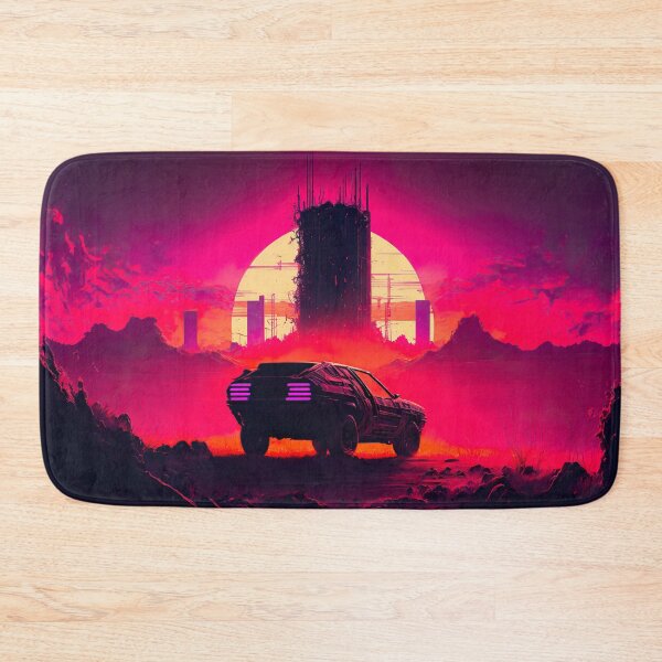 Item preview, Dystopian Cyberpunk City And Retro Futuristic Car In Synthwave Aesthetic designed and sold by Nightarcade.
