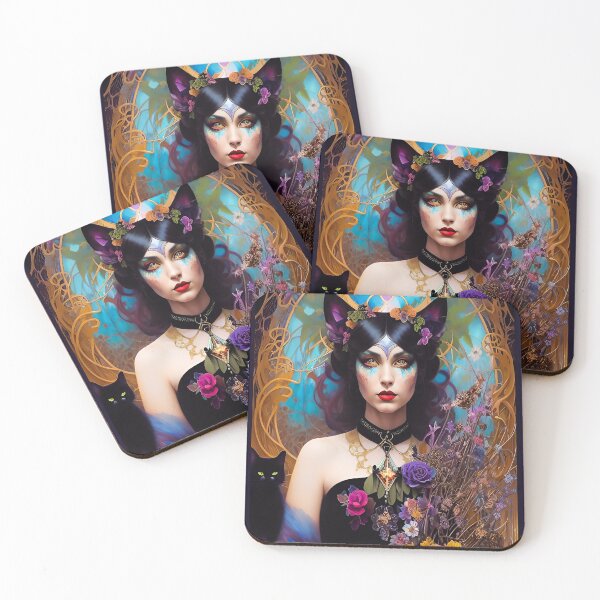 Item preview, Spellbinding Art Beautiful Witch and her Cat designed and sold by ZiolaRosa.