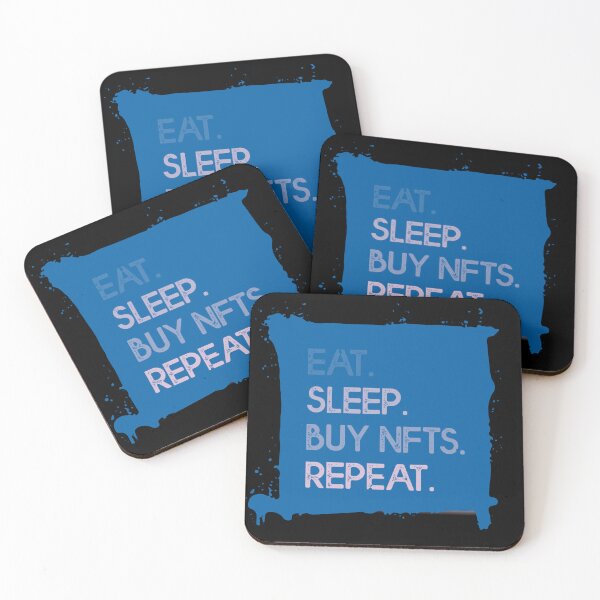 Item preview, Eat Sleep Buy NFT Repeat Crypto Blue designed and sold by The-Vault.
